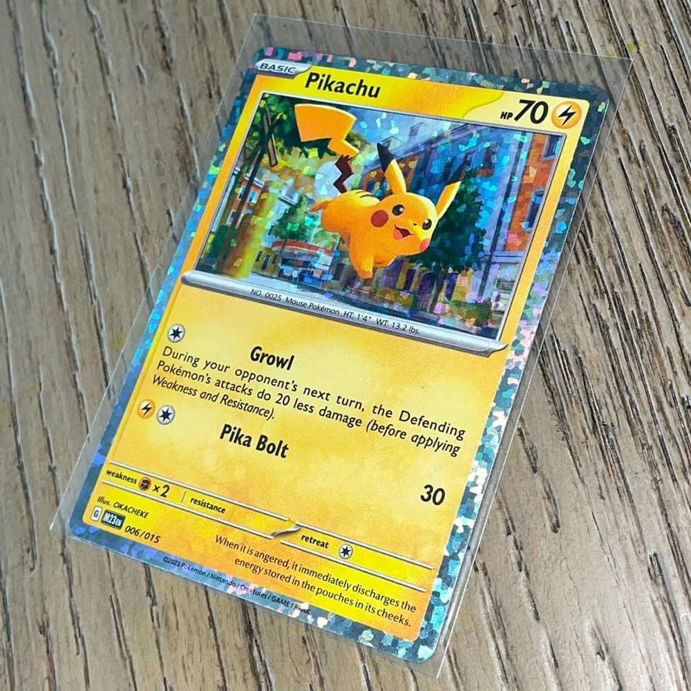 POKEMON 2023 PIKACHU TCG McDonald’s Promo Silver Holo Sparkle Foil Card 006/015